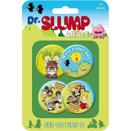 Dr. Slump Ansteck-Buttons 4er-Pack Set D 