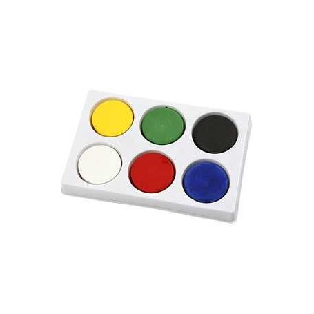 Wasserfarben-Palette, D: 44 mm, H 16 mm, Primärfarben, 1Set 
