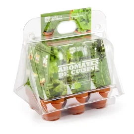 Mini Gewächshaus 6 Gläser PET Aromatic BIO