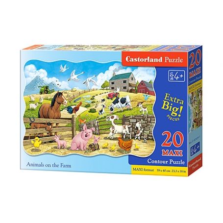 Tiere auf dem Bauernhof, Puzzle 20 Teile maxi 