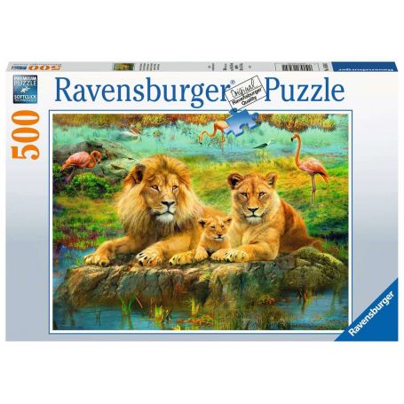 Puzzle 500 p - Löwen in der Savanne 