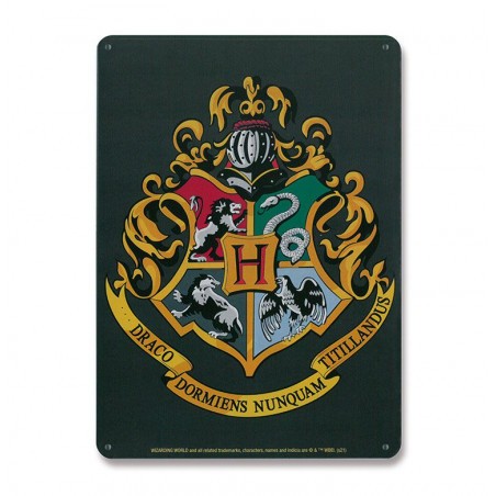 Harry Potter Metallschild Hogwarts Logo 15 x 21 cm 