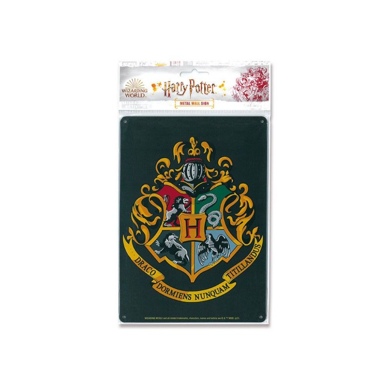 Logoshirt Harry Potter Metallschild Hogwarts Logo 15 x 21 | Rundhalsshirts