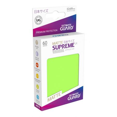 Ultimate Guard Supreme UX Sleeves Japanese Size Matte Light Green (60) 
