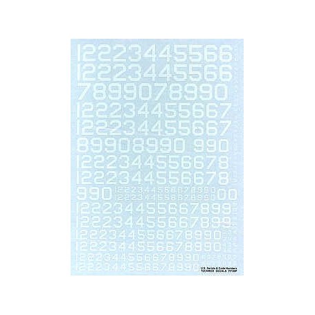 Decal US Code and Serial Numbers. White 45 deg corners 