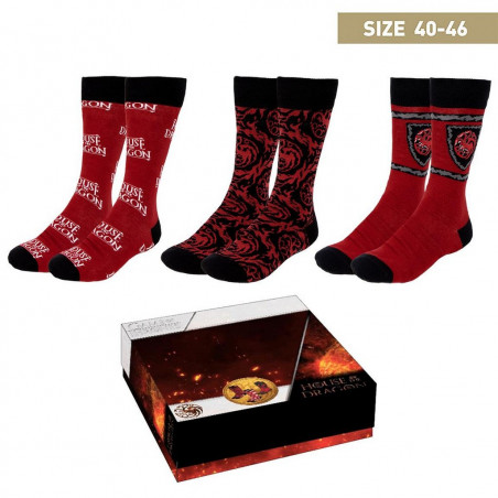 Game of Thrones: House of the Dragon Socks 3-Pack Size 40-46 