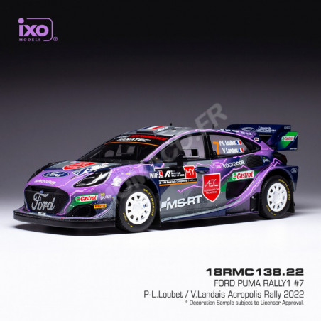 FORD PUMA RALLY 1 7 LOUBET/LANDAIS WRC RALLY ACROPOLIS 2022 Miniatur