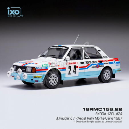 SKODA 13 L 24 HAUGLAND/VEGEL RALLYE WRC MONTE CARLO 1987 Miniatur