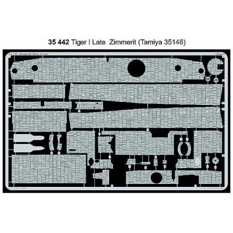 Zimmerit Pz.Kpfw.VI  Tiger I Spät (Bausatz von für Tamiya TA35146) Super-Detail-Set für Militärfa