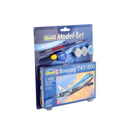 Boeing 747-200 Model Set - Geschenkbox beinhaltet das Modell, die Farben, ein Pinsel und Kleber Modellbausatz