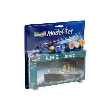 RMS Titanic Model Set - Geschenkbox beinhaltet das Modell, die Farben, ein Pinsel und Kleber Schiffsmodell